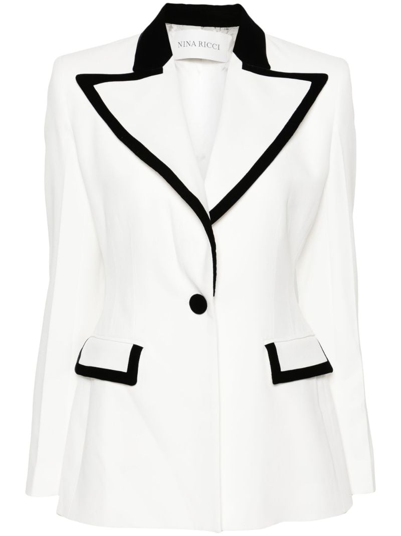 White Single-breasted Cady Blazer