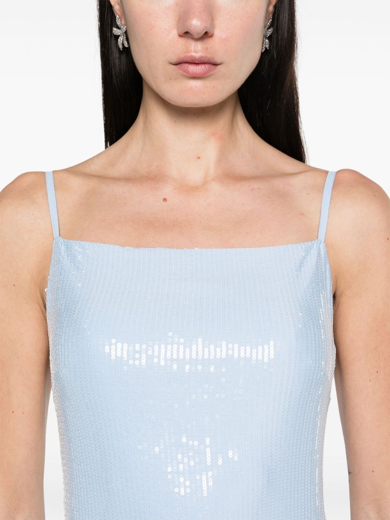 Blue Sequin-embellished Mini Dress