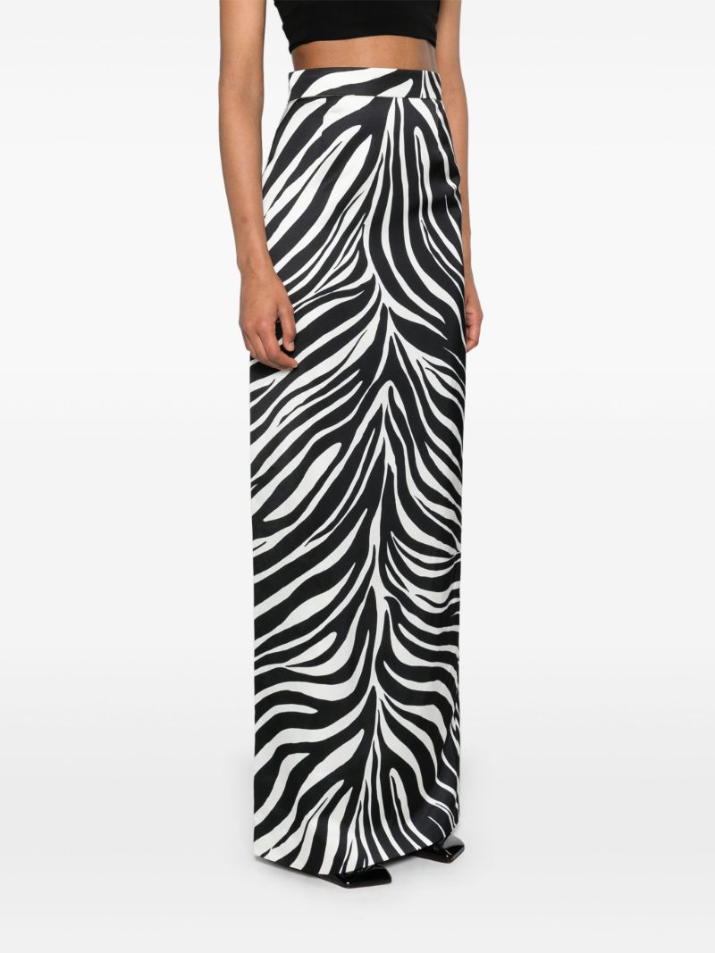 Black Zebra-print Column Skirt