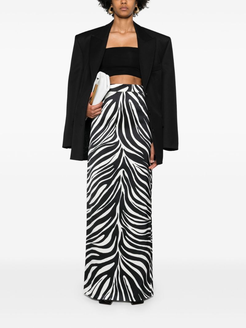 Black Zebra-print Column Skirt
