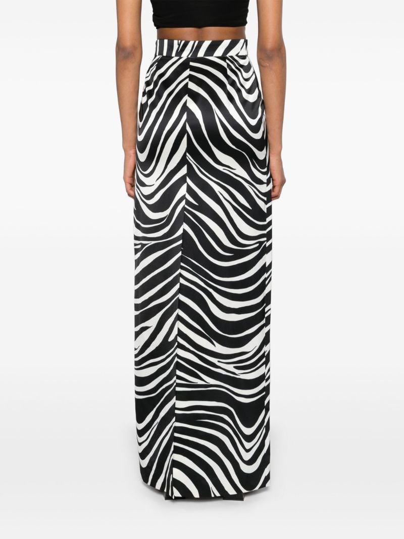 Black Zebra-print Column Skirt