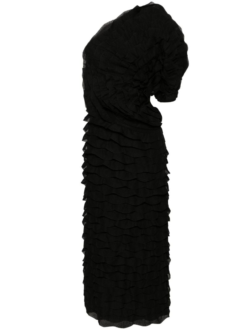 White Ruffled One-shoulder Dress