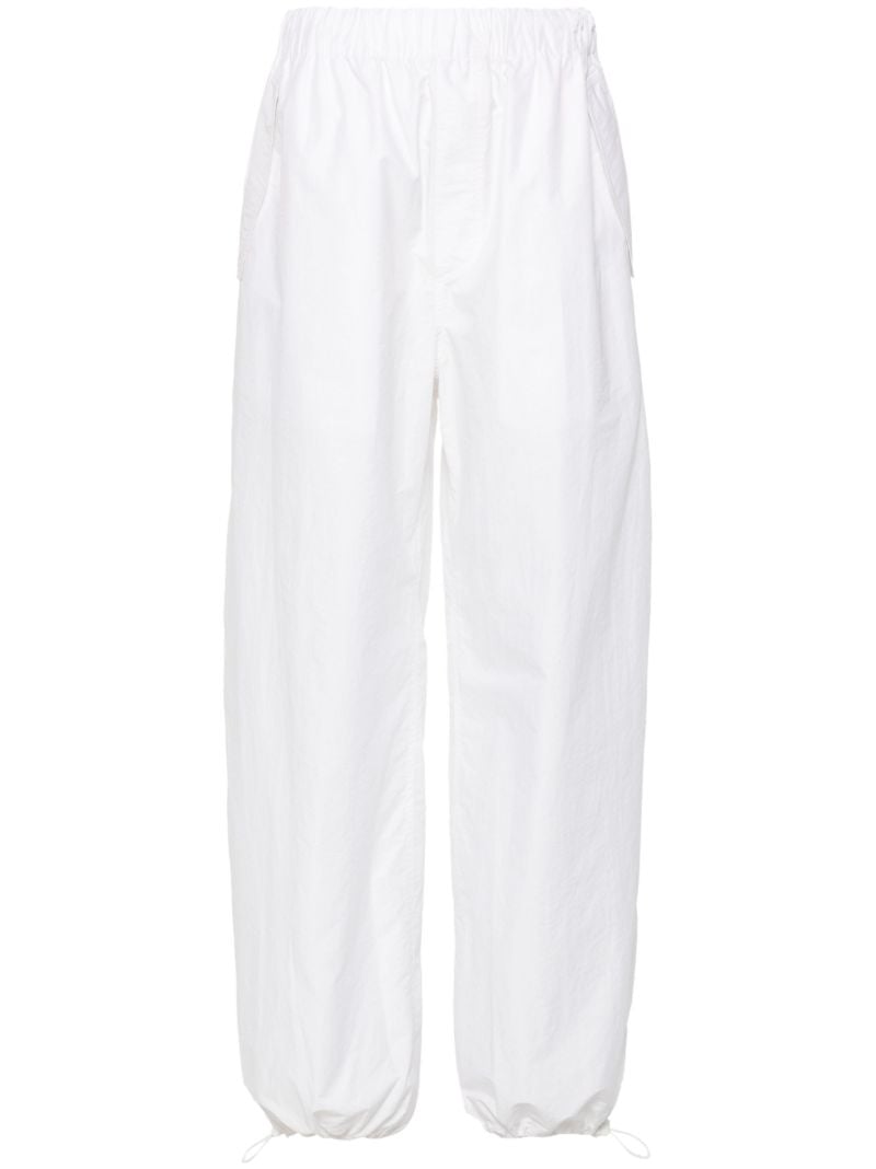 Elasticated-waist Straight Trousers