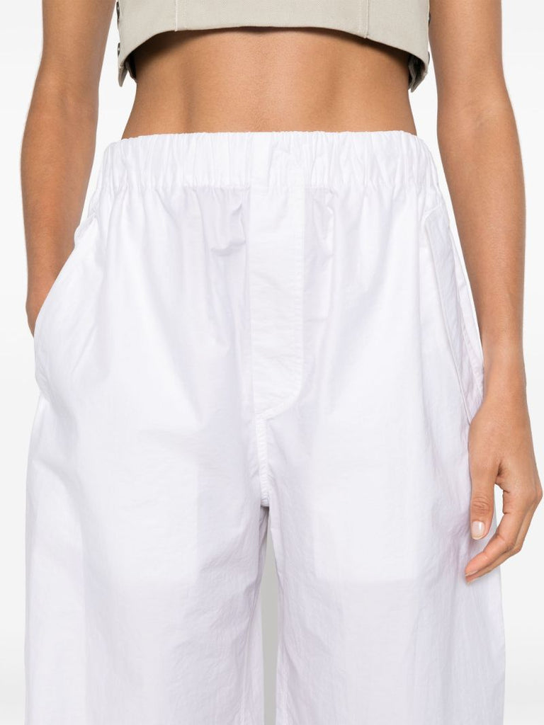 Elasticated-waist Straight Trousers