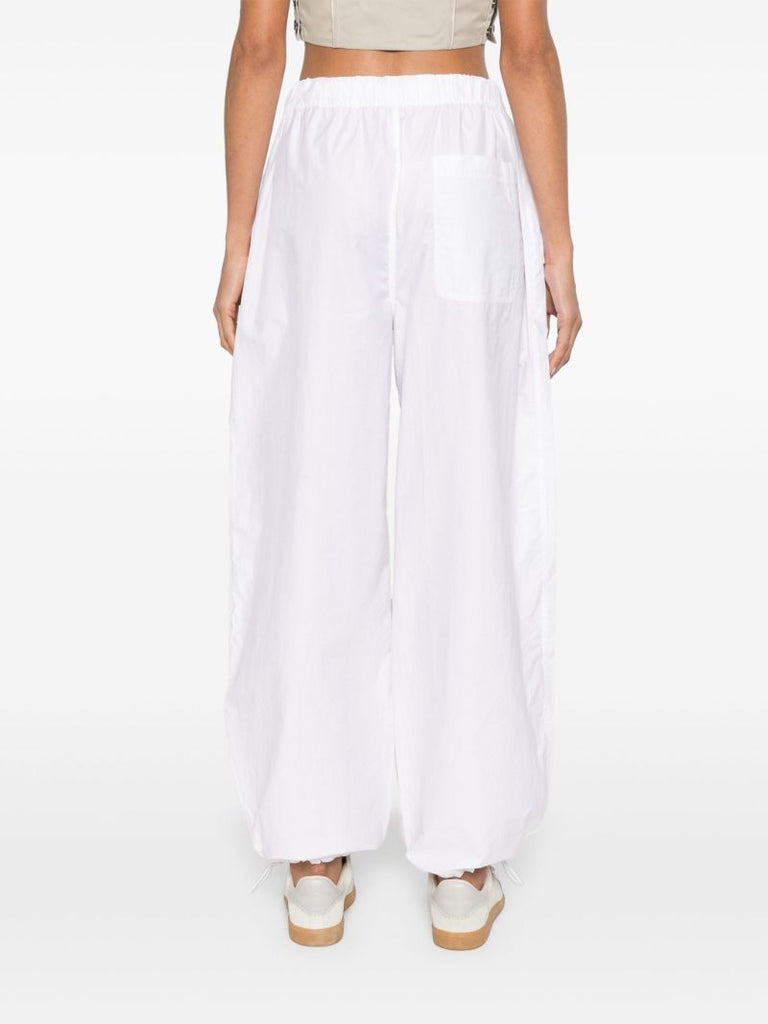 Elasticated-waist Straight Trousers