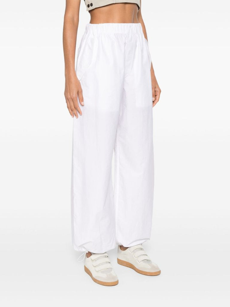 Elasticated-waist Straight Trousers