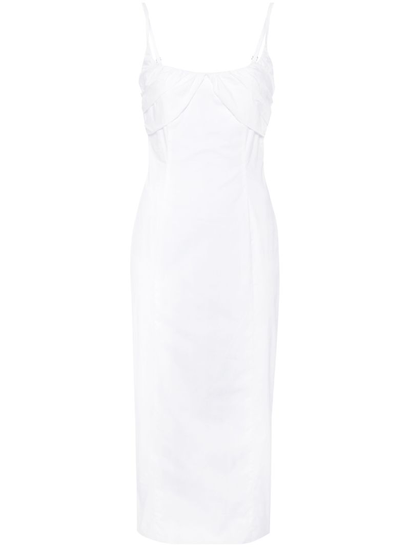 White Ruched Organic Cotton Dress