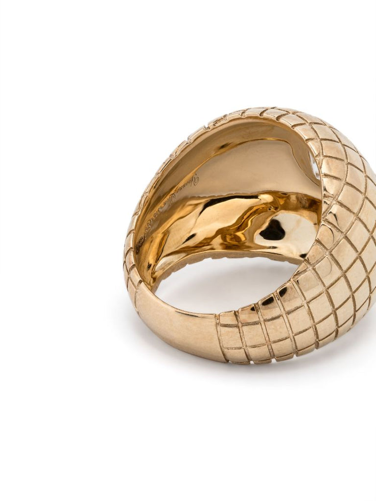 9k Yellow Gold Bague Boule Disco Topaz Ring