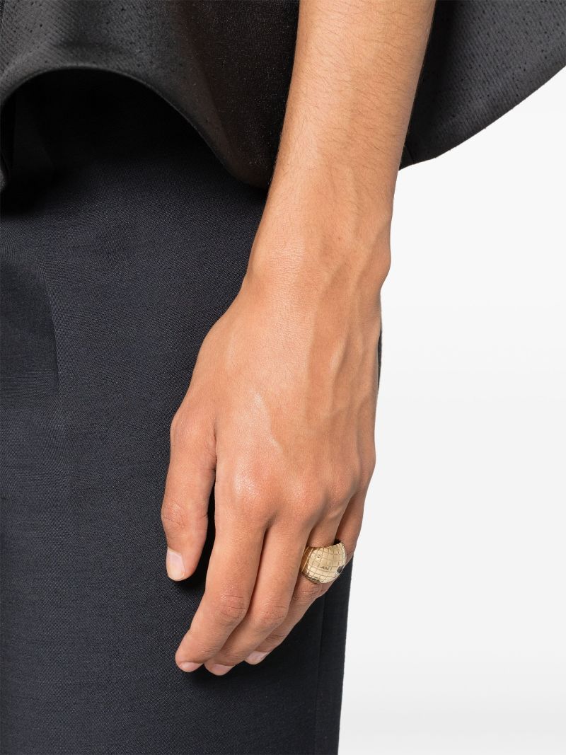 9k Yellow Gold Bague Boule Disco Topaz Ring