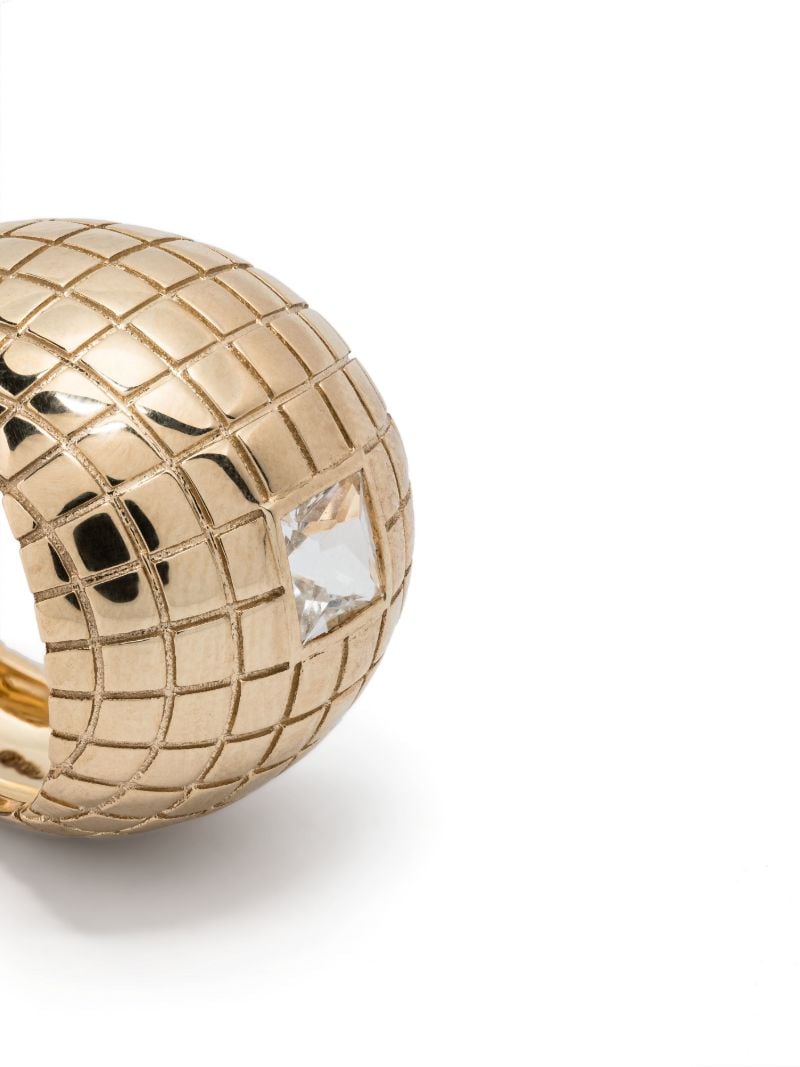 9k Yellow Gold Bague Boule Disco Topaz Ring