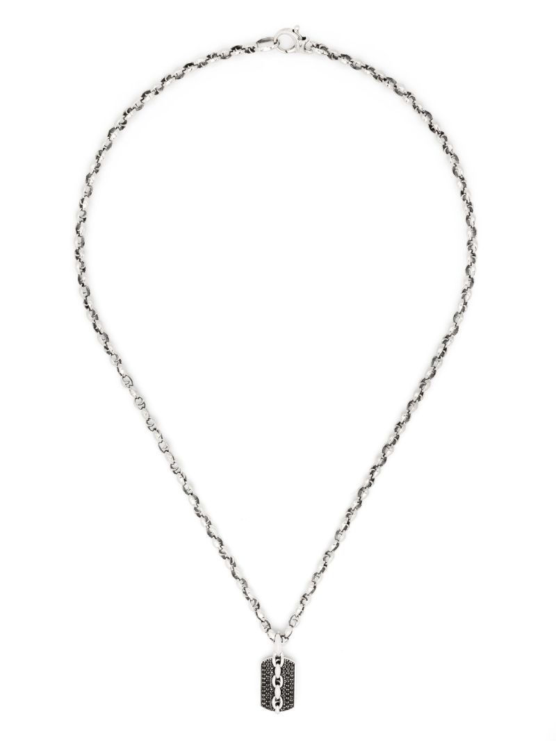 Sterling Silver Thorn Medium Razer Tag Necklace