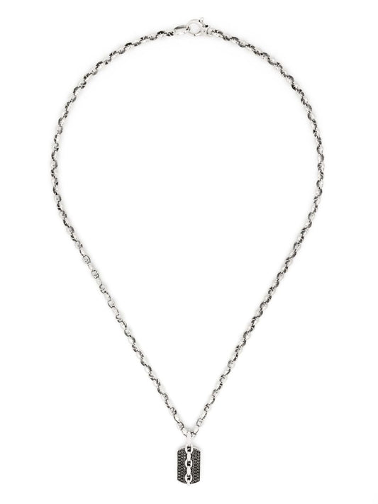 Sterling Silver Thorn Medium Razer Tag Necklace