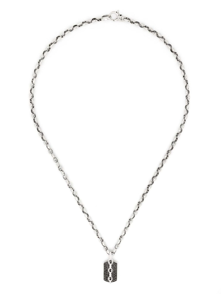 Sterling Silver Thorn Medium Razer Tag Necklace