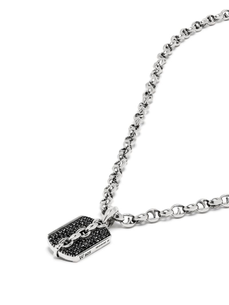 Sterling Silver Thorn Medium Razer Tag Necklace