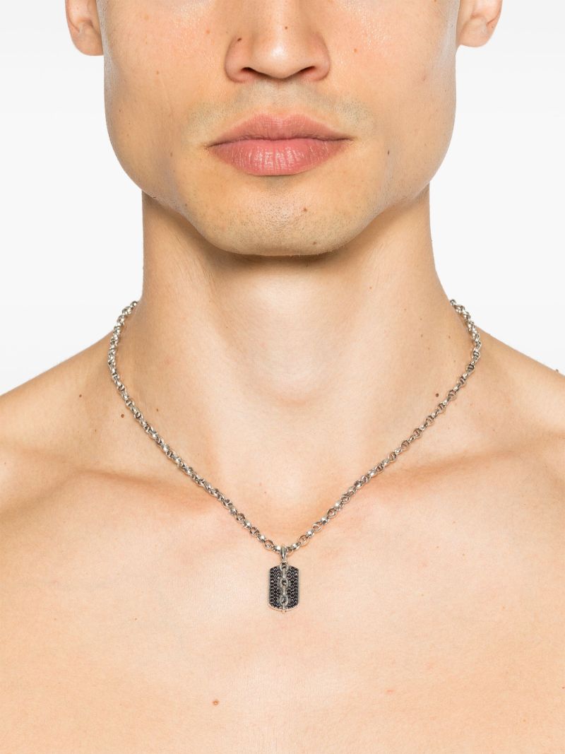 Sterling Silver Thorn Medium Razer Tag Necklace