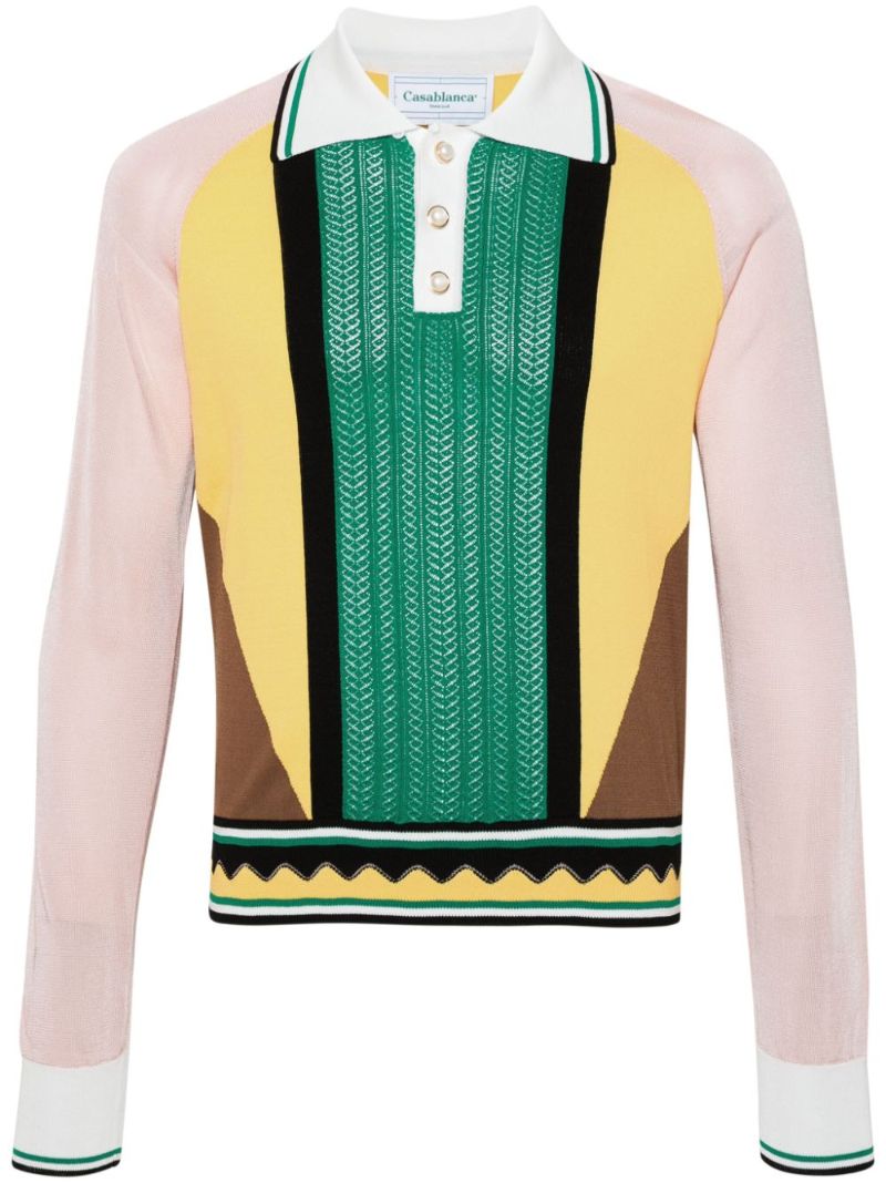 Yellow Panelled Polo Shirt