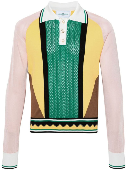 Yellow Panelled Polo Shirt
