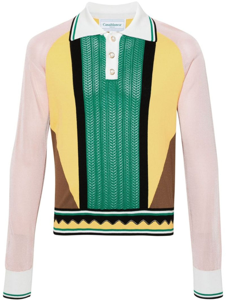 Yellow Panelled Polo Shirt