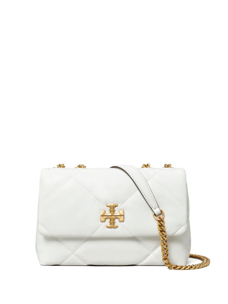 White Small Kira Quilted Shoulder Bag