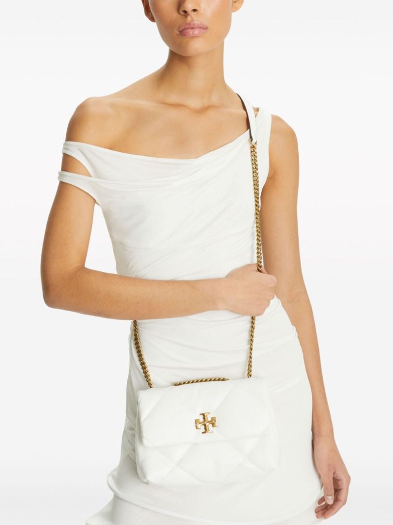 White Small Kira Quilted Shoulder Bag