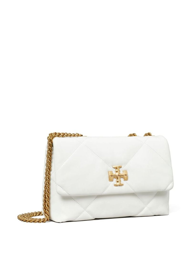 White Small Kira Quilted Shoulder Bag