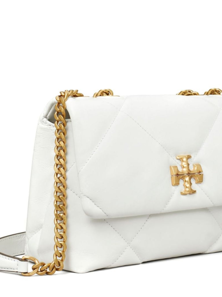 White Small Kira Quilted Shoulder Bag