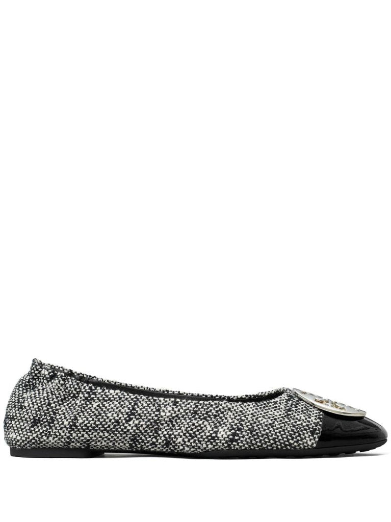 Black Claire Tweed Ballet Pumps