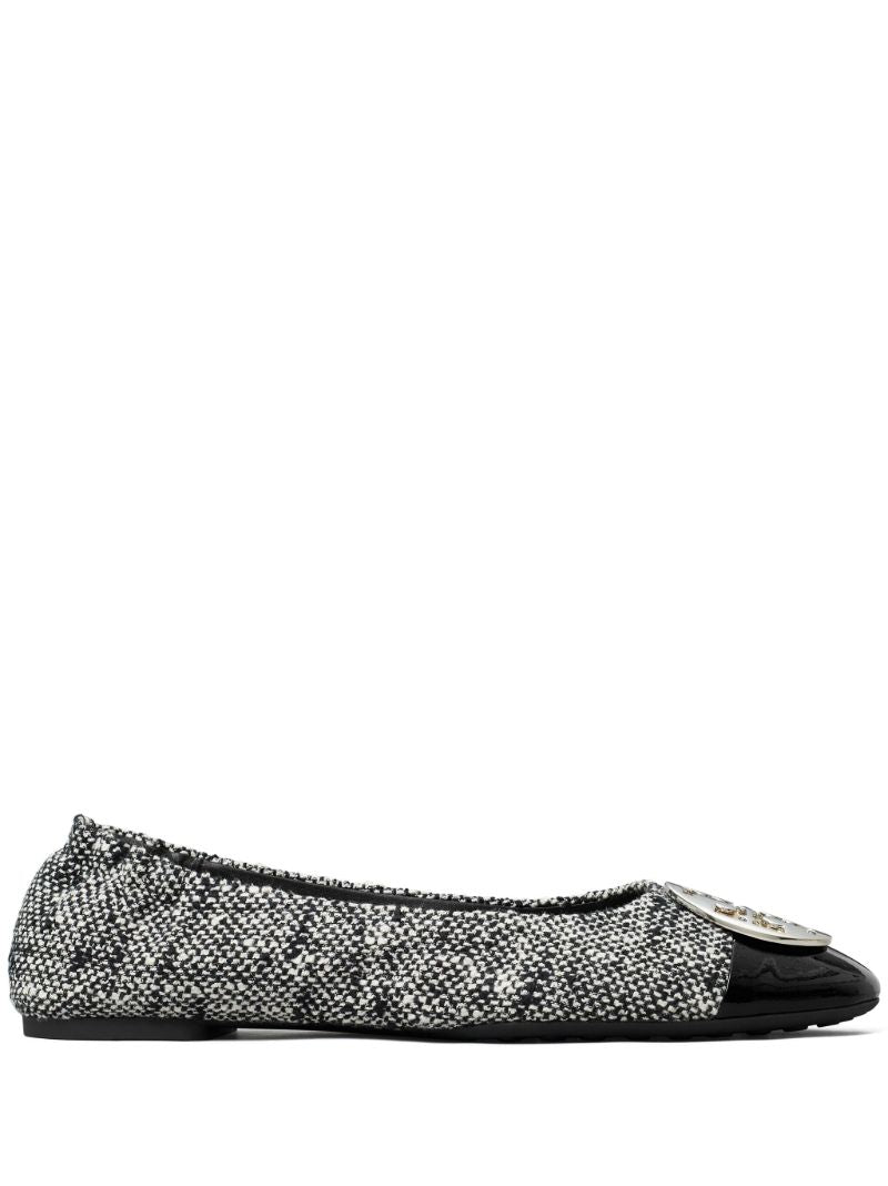 Black Claire Tweed Ballet Pumps