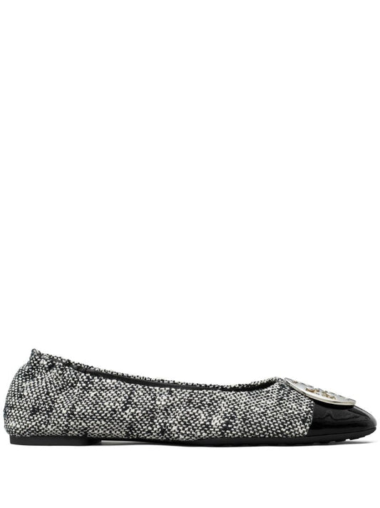 Black Claire Tweed Ballet Pumps