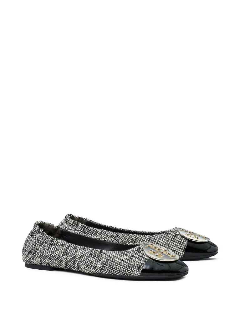 Black Claire Tweed Ballet Pumps