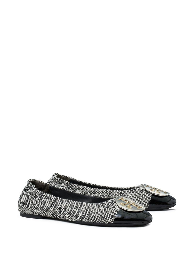 Black Claire Tweed Ballet Pumps