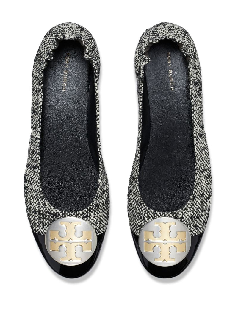 Black Claire Tweed Ballet Pumps