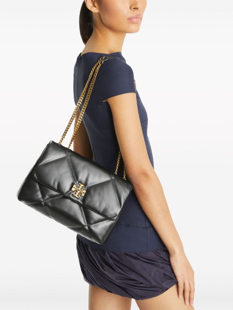 Black Kira Quilted Shoulder Bag