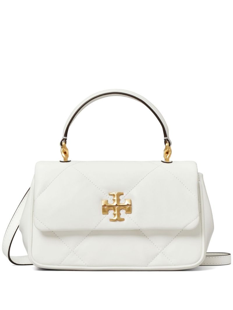 White Kira Diamond Quilt Tote Bag