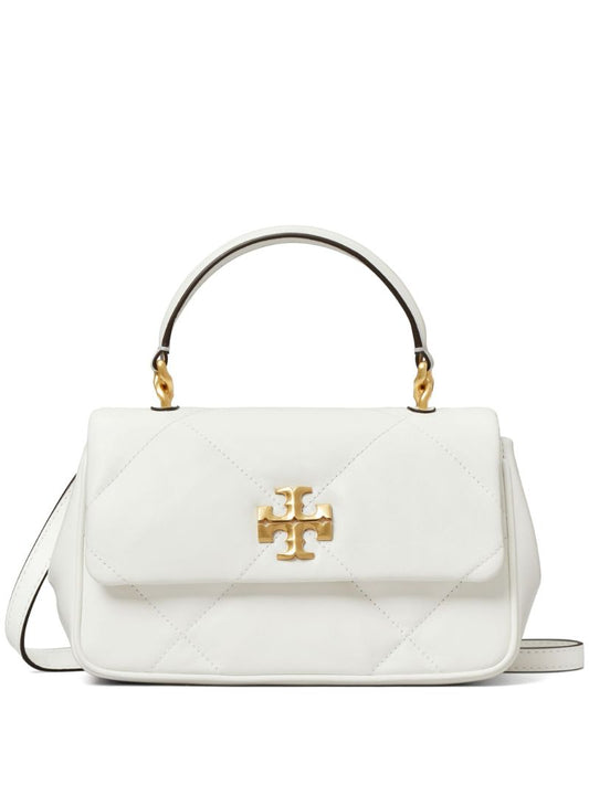 White Kira Diamond Quilt Tote Bag