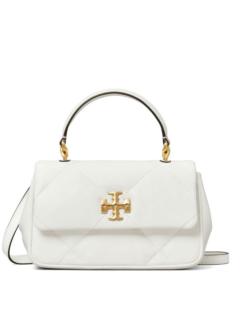 White Kira Diamond Quilt Tote Bag