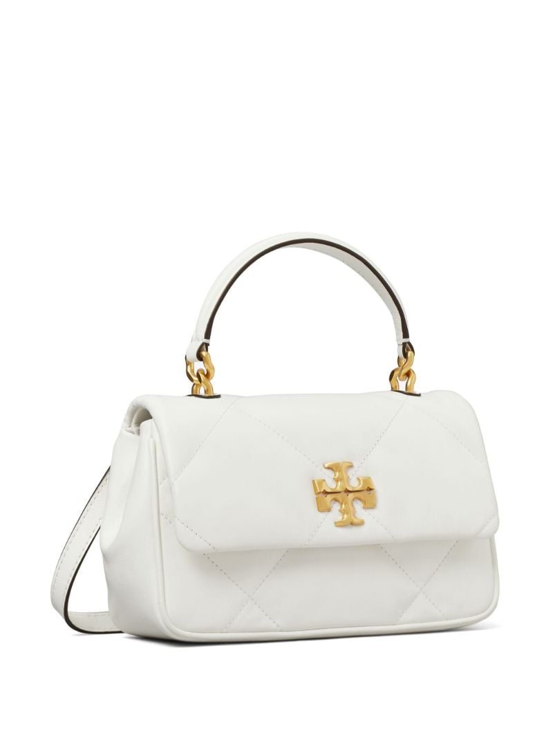 White Kira Diamond Quilt Tote Bag