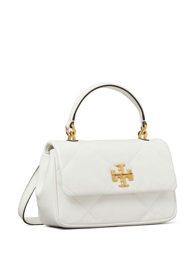 White Kira Diamond Quilt Tote Bag