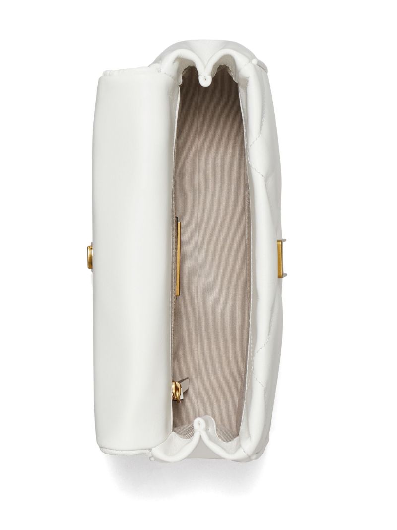 White Kira Diamond Quilt Tote Bag