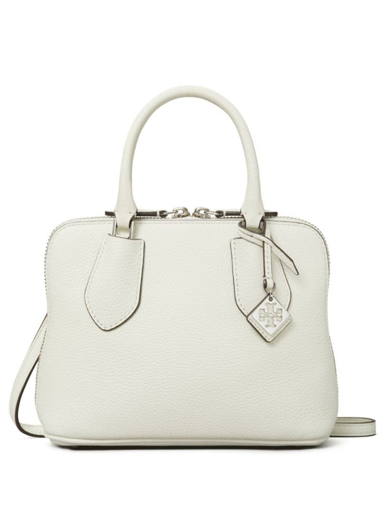 White Mini Swing Leather Satchel Bag