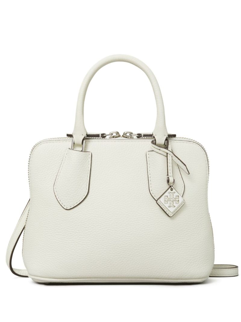 White Mini Swing Leather Satchel Bag