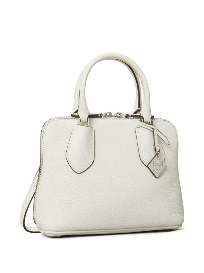 White Mini Swing Leather Satchel Bag