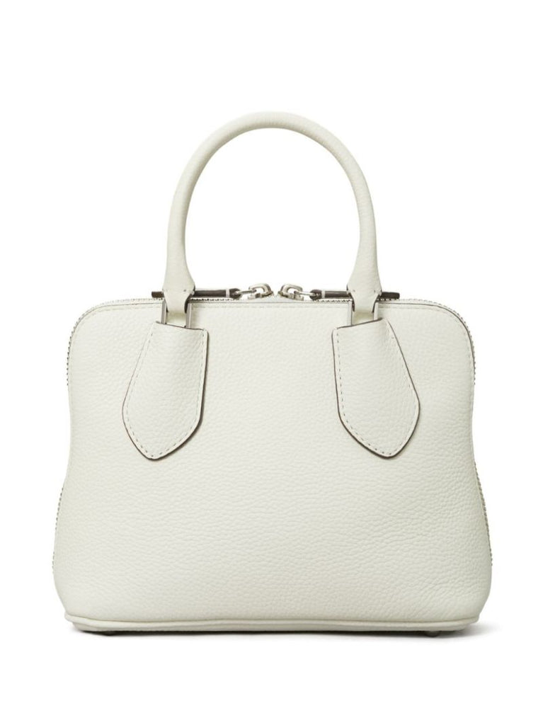 White Mini Swing Leather Satchel Bag