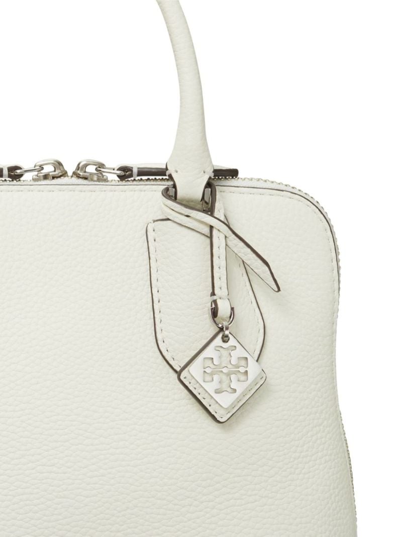 White Mini Swing Leather Satchel Bag