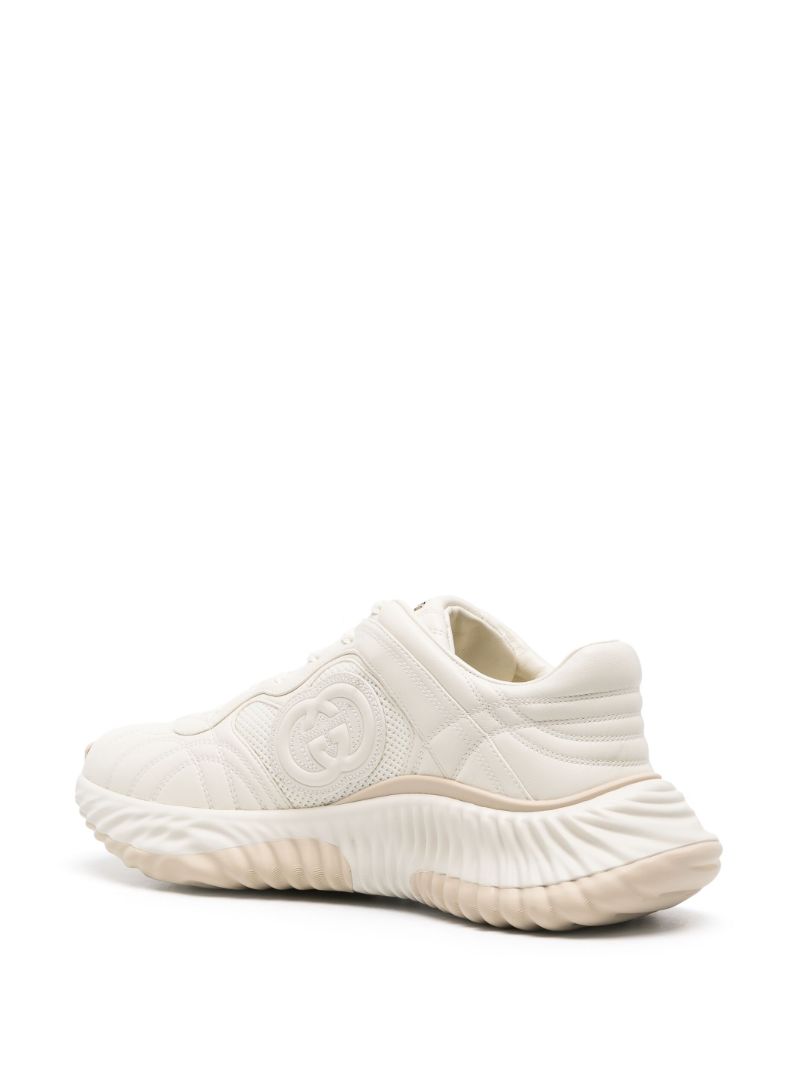 White Interlocking G Leather Sneakers