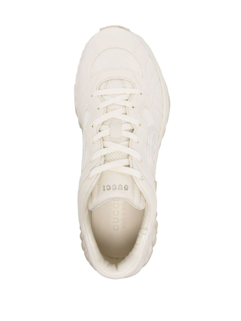 White Interlocking G Leather Sneakers
