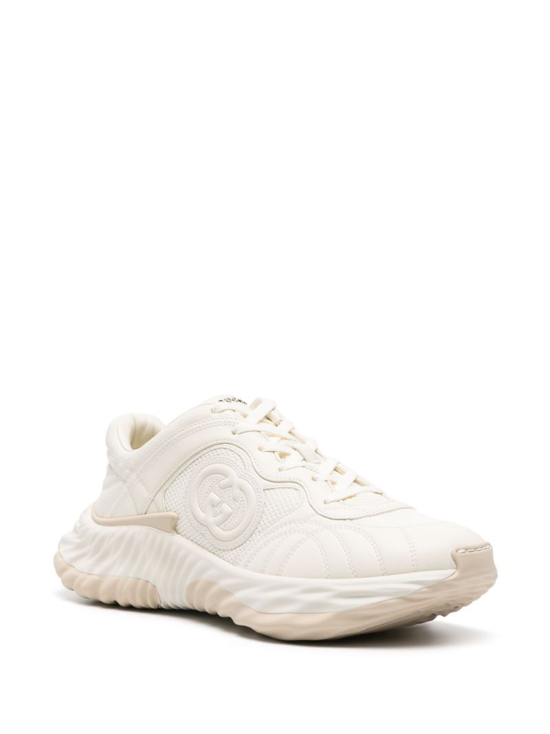 White Interlocking G Leather Sneakers