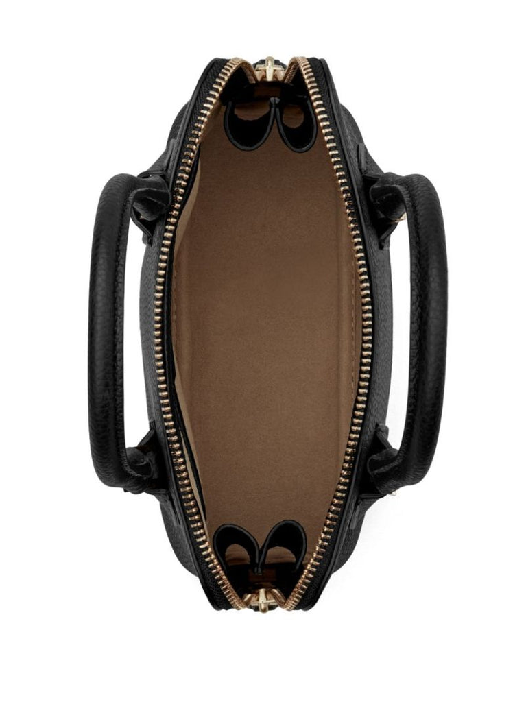 Black Mini Swing Leather Satchel Bag