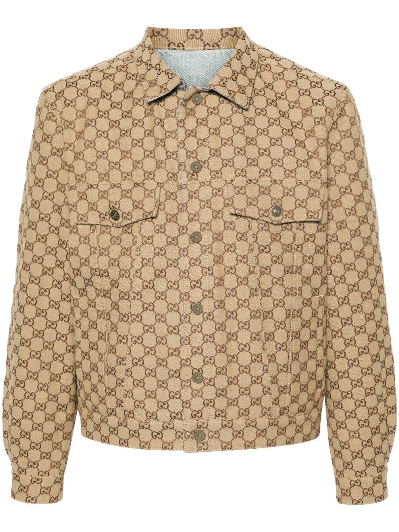 Blue Gg Canvas Reversible Denim Jacket