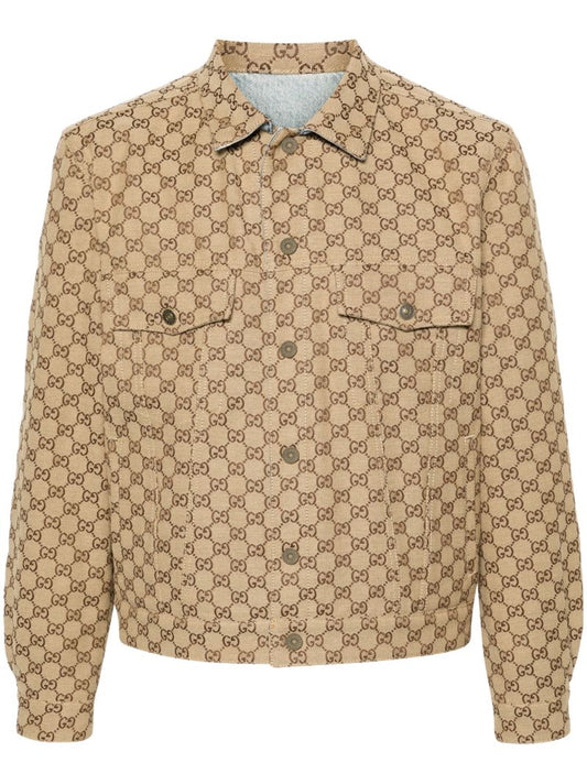 Blue Gg Canvas Reversible Denim Jacket